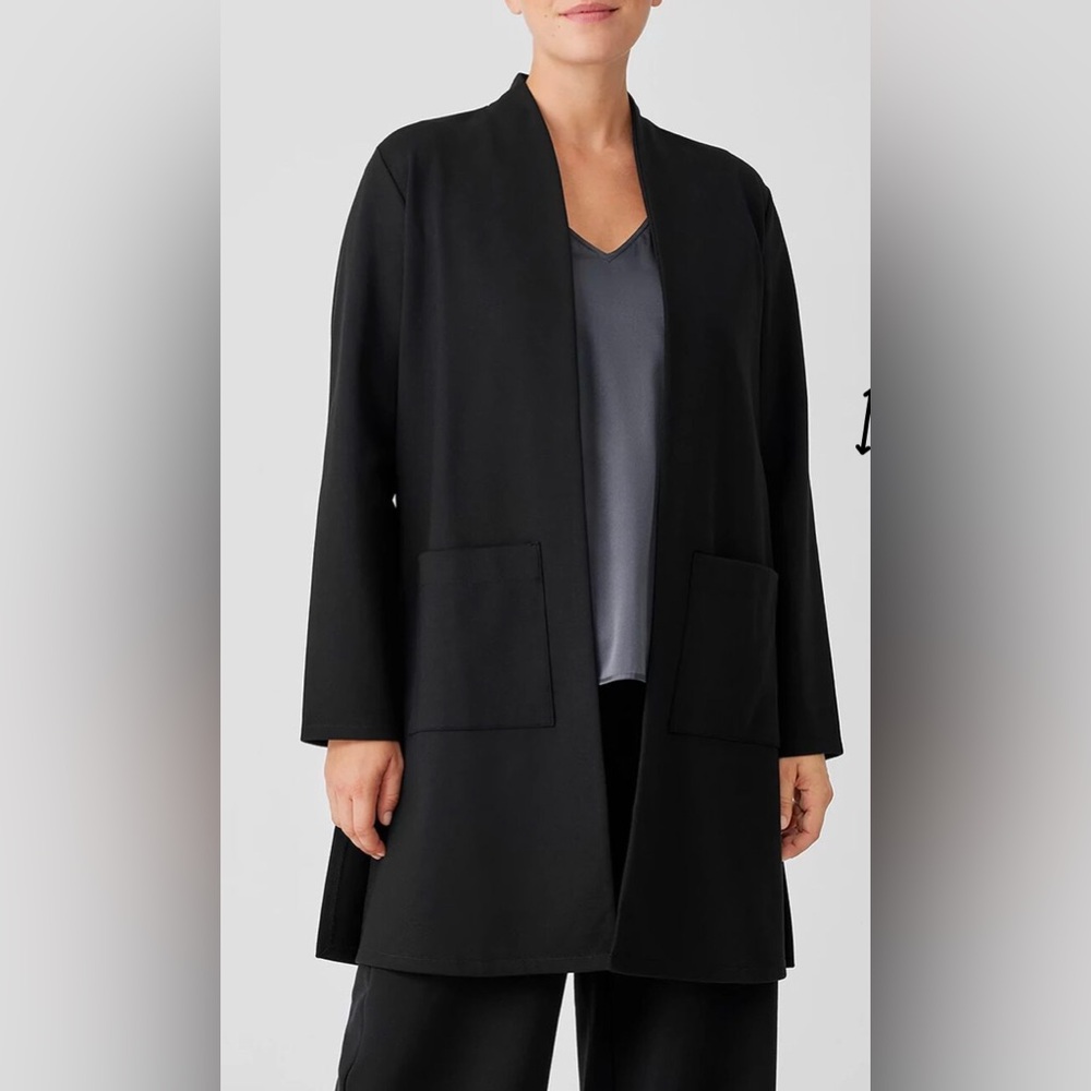 Eileen Fisher Washable Flex Ponte Long Jacket XL